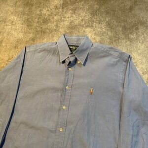 Ralph Lauren Yarmouth Mens XL 15.5 32 Pinpoint Oxford Button Down Shirt Cotton